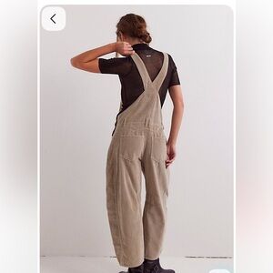 We The Free Good Luck Cord Overalls Size Small Color Tan